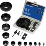 COMOWARE Hole Saw Kit for Wood- 16 Pieces 3/4''-5'' Full Set in Case with  1pcs Hex Key, 2pcs Mandrels and 1pcs Install Plate for PVC Board Plastic  Plate Drilling Drywall and Soft